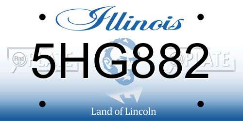 5HG882 Illinois License Plate