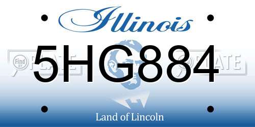 5HG884 Illinois License Plate