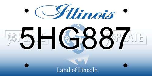 5HG887 Illinois License Plate