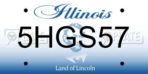 5HGS57 Illinois License Plate