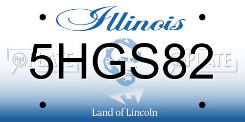 5HGS82 Illinois License Plate