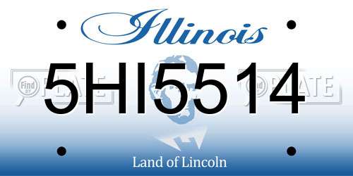 5HI5514 Illinois License Plate
