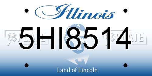 5HI8514 Illinois License Plate