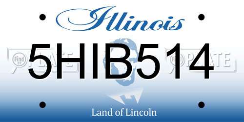 5HIB514 Illinois License Plate