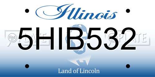 5HIB532 Illinois License Plate