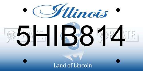 5HIB814 Illinois License Plate