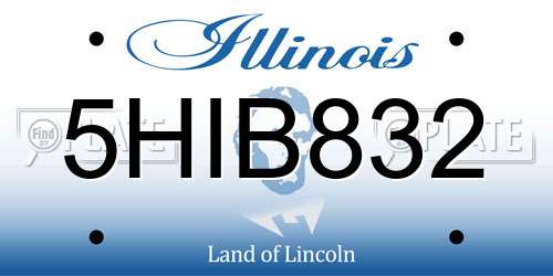 5HIB832 Illinois License Plate