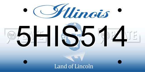 5HIS514 Illinois License Plate