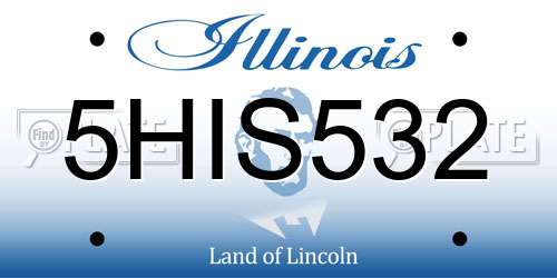 5HIS532 Illinois License Plate