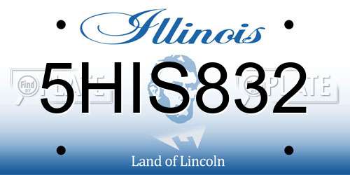5HIS832 Illinois License Plate