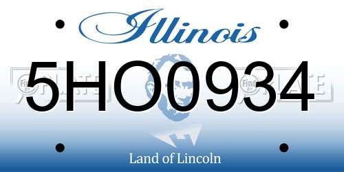 5HO0934 Illinois License Plate