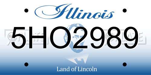 5HO2989 Illinois License Plate