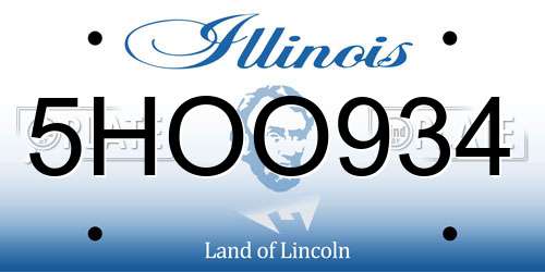 5HOO934 Illinois License Plate