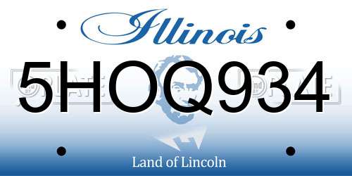5HOQ934 Illinois License Plate