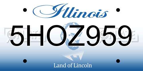 5HOZ959 Illinois License Plate