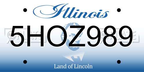 5HOZ989 Illinois License Plate