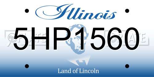 5HP1560 Illinois License Plate