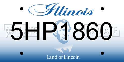 5HP1860 Illinois License Plate