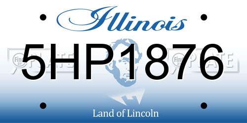 5HP1876 Illinois License Plate