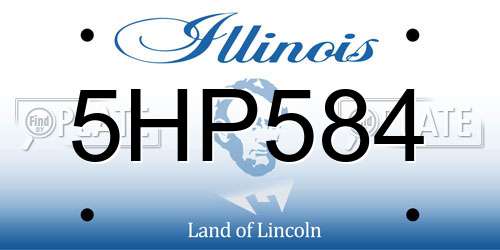 5HP584 Illinois License Plate