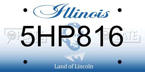 5HP816 Illinois License Plate