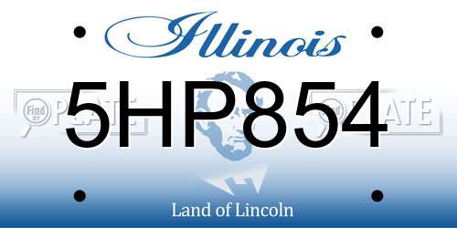 5HP854 Illinois License Plate