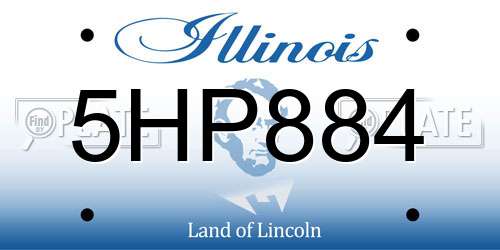 5HP884 Illinois License Plate