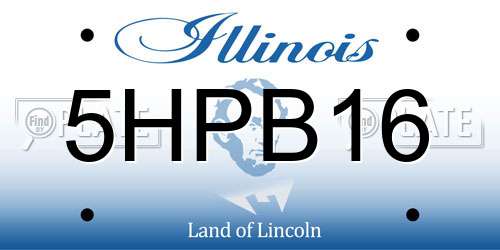 5HPB16 Illinois License Plate