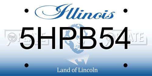 5HPB54 Illinois License Plate