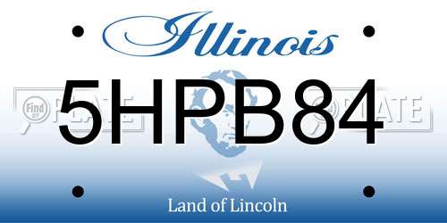 5HPB84 Illinois License Plate