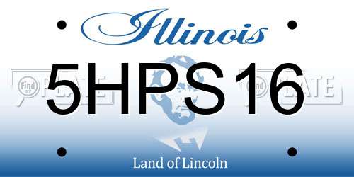 5HPS16 Illinois License Plate