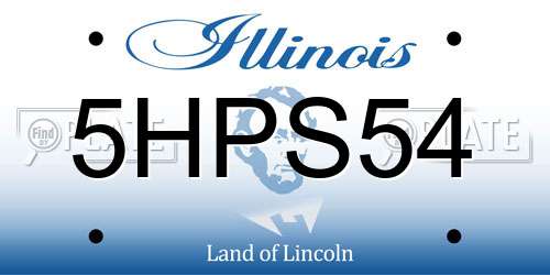 5HPS54 Illinois License Plate