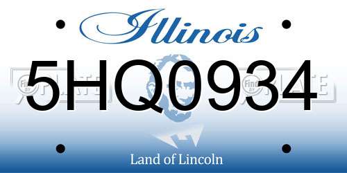 5HQ0934 Illinois License Plate
