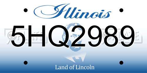 5HQ2989 Illinois License Plate