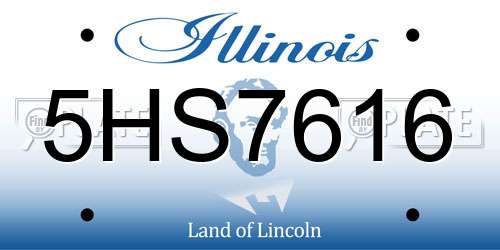 5HS7616 Illinois License Plate