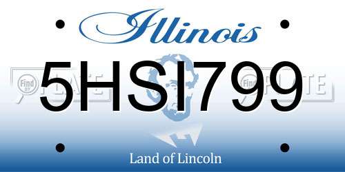 5HSI799 Illinois License Plate