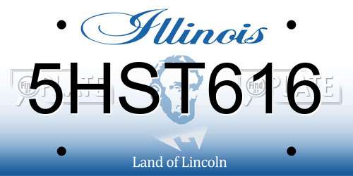 5HST616 Illinois License Plate