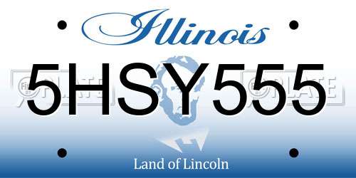 5HSY555 Illinois License Plate