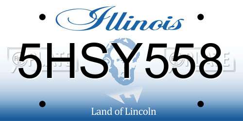 5HSY558 Illinois License Plate