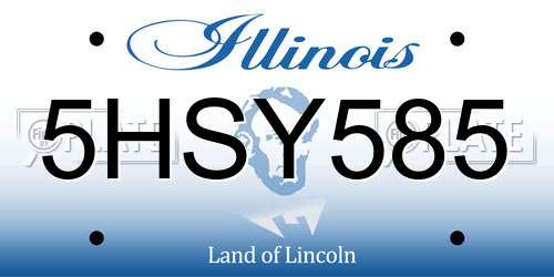5HSY585 Illinois License Plate