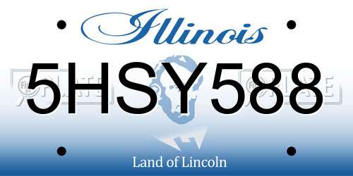 5HSY588 Illinois License Plate