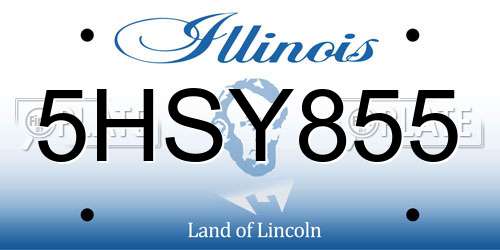 5HSY855 Illinois License Plate