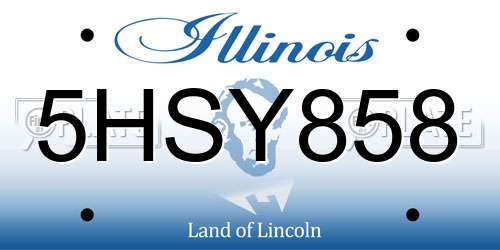 5HSY858 Illinois License Plate