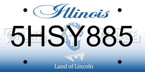 5HSY885 Illinois License Plate