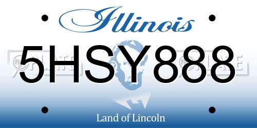 5HSY888 Illinois License Plate