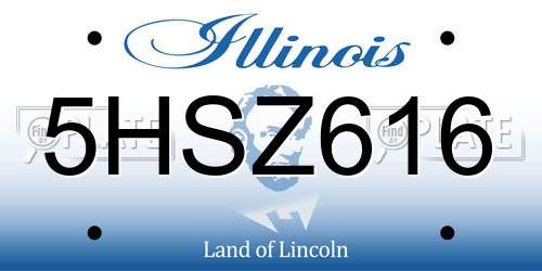 5HSZ616 Illinois License Plate