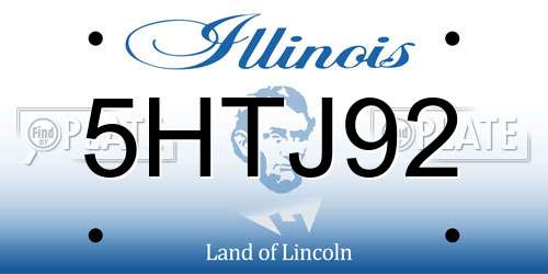 5HTJ92 Illinois License Plate