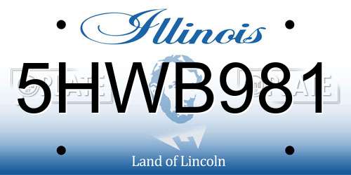 5HWB981 Illinois License Plate