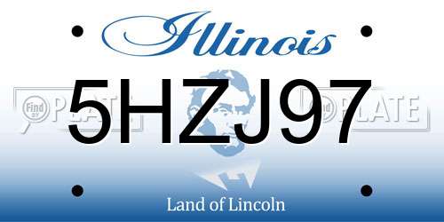 5HZJ97 Illinois License Plate