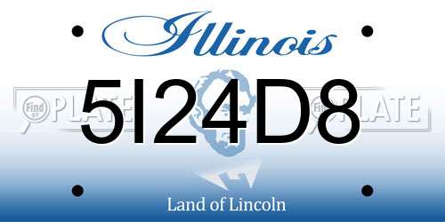 5I24D8 Illinois License Plate